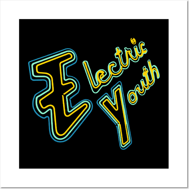 Electric Youth - 80s Aesthetic Tribute Design Wall Art by DankFutura